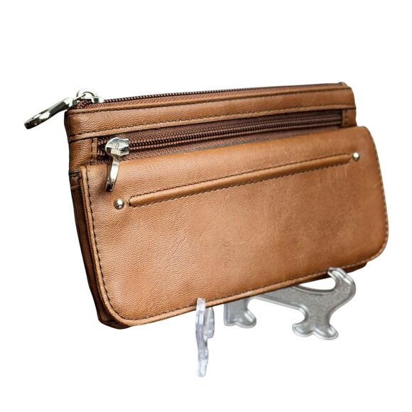 Women's Relic Brown Leather Vegan Leather Wallet Clutch Purse - Size 7" x 4" - Picture 6 of 6